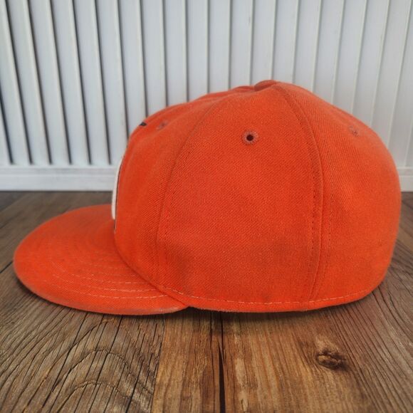 Miami Marlins New Era 59fifty Fitted Sz 7 1/8 Hat Cap Orange Baseball On-Field - Picture 6 of 11